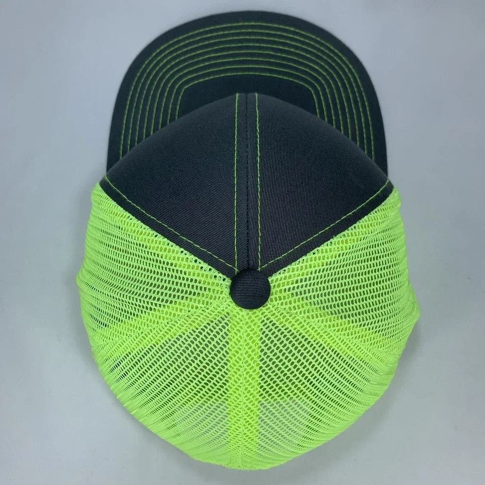 EIS Energy Inspection Services Hat Gray Yellow Mesh Pacific Snapback Trucker Cap